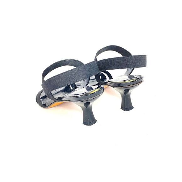 Stuart Weitzman Black Ribbon & Elastic Patent Heels - Picture 11 of 12